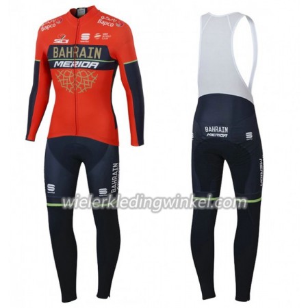 Set Fietsshirt Lange Mouw + Lange Koersbroek 2018 Bahrain-Merida N001